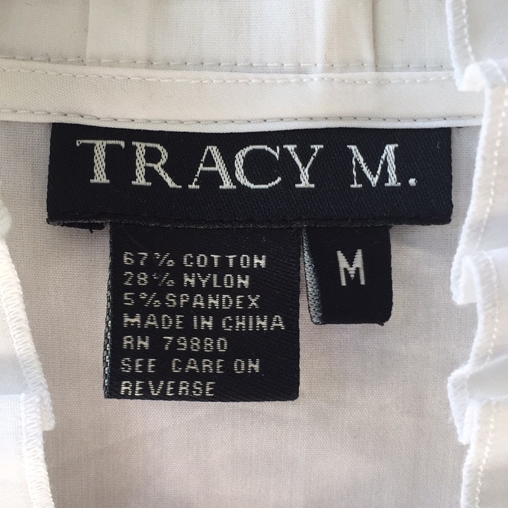 Tracy M. white ruffle button down - Picture 3 of 5